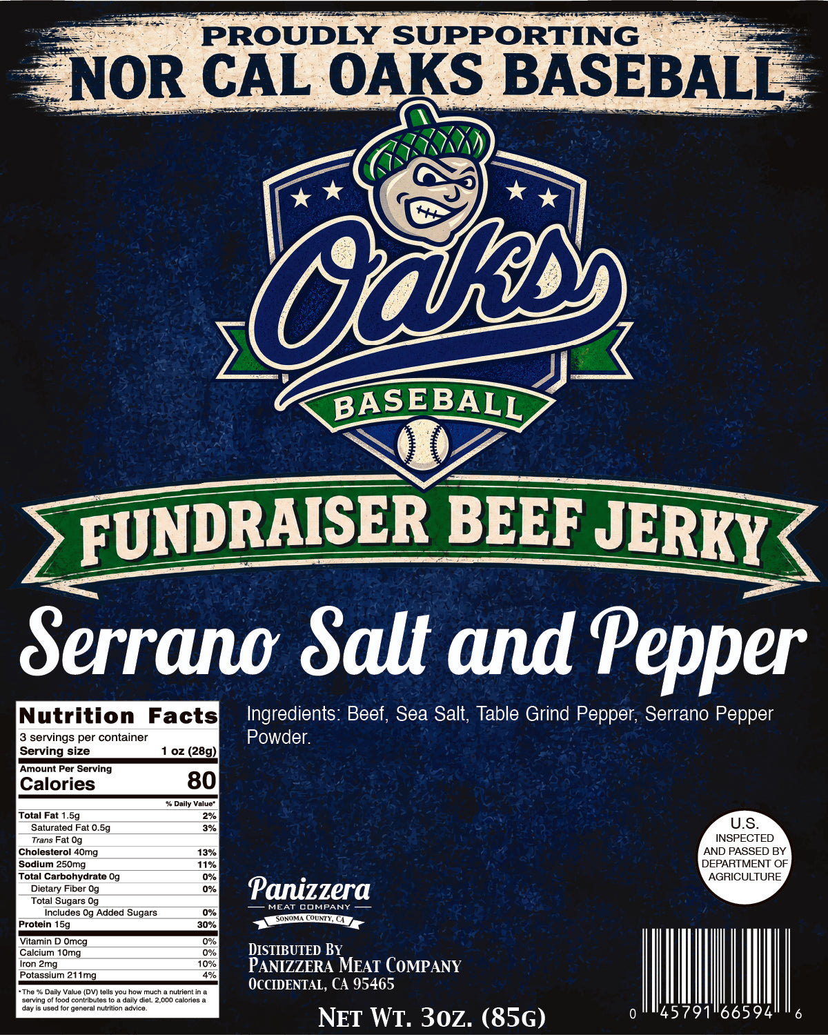 Nor Cal Oaks Serrano Salt and Pepper Beef Jerky *PREORDER*