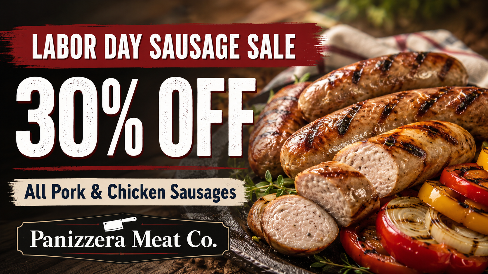 30% Off Pork & Chicken Sausages This Labor Day