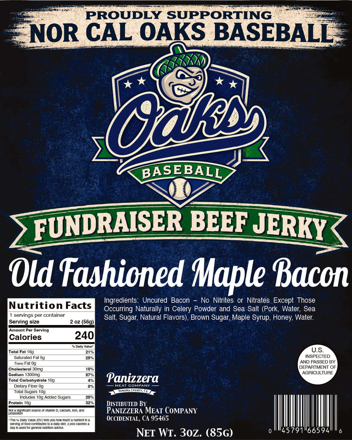 Nor Cal Oaks Old Fashioned Maple Bacon Jerky *PREORDER*