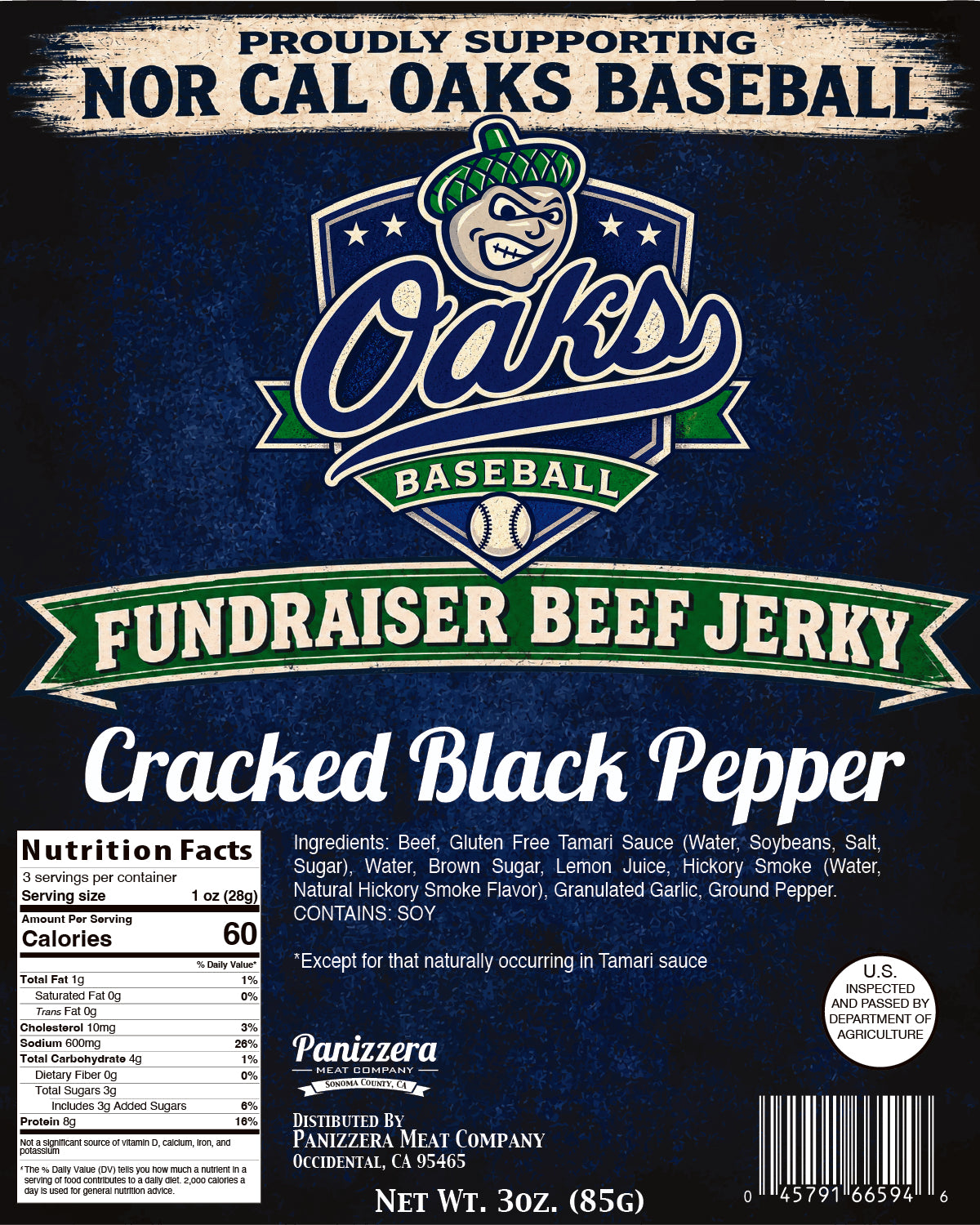 Nor Cal Oaks Cracked Pepper Beef Jerky *PREORDER*